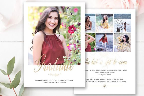 Senior Graduation Photo Card Bundle in Card Templates - product preview 2