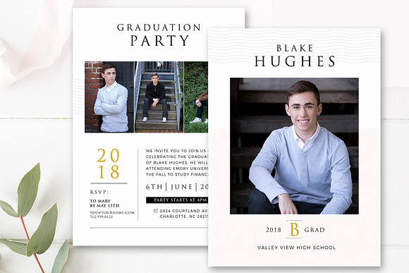 Senior Graduation Photo Card Bundle in Card Templates - product preview 4