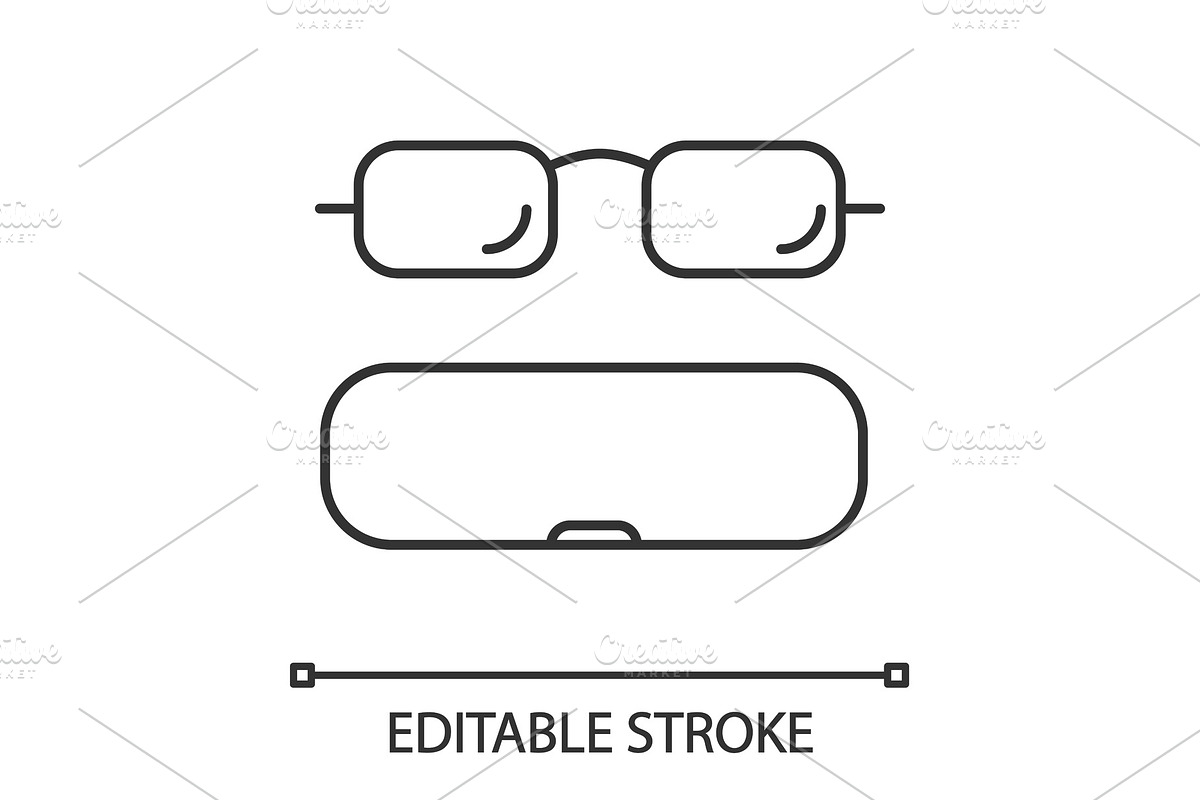 Eyeglasses case linear icon in Graphics - product preview 8