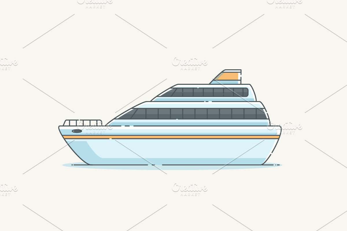 Cruiser Ship Isolated Version in Illustrations - product preview 8