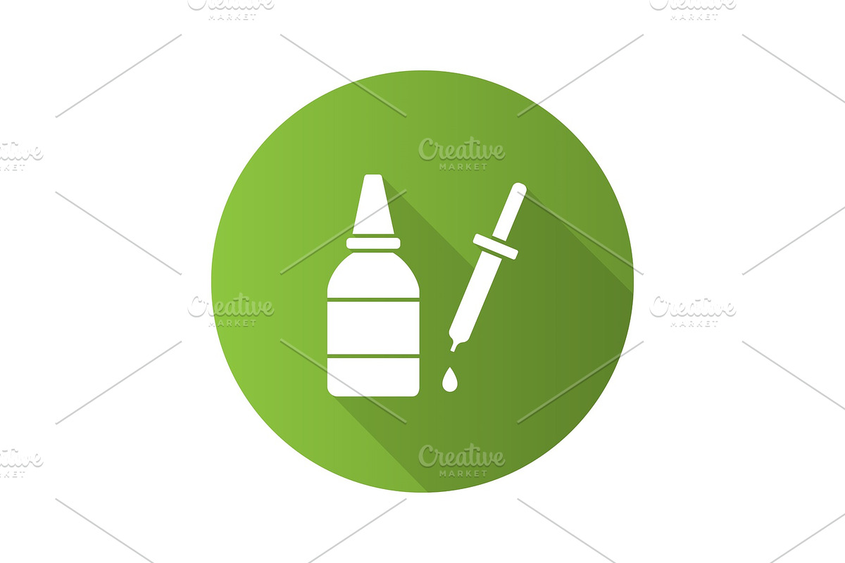 Eye drops and dropper flat design long shadow glyph icon in Graphics - product preview 8