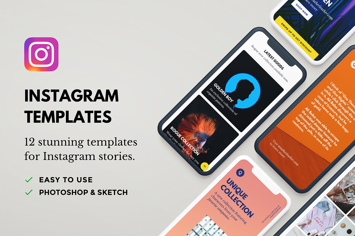 Rogue: 12 Instagram Template Bundle in Instagram Templates - product preview 8