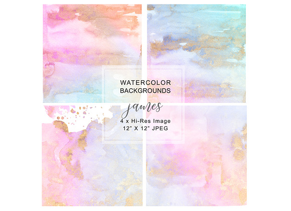 Watercolor Glittered Backgrounds in Illustrations - product preview 1