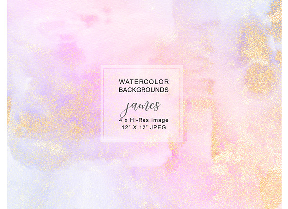 Watercolor Glittered Backgrounds in Illustrations - product preview 2