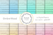 Ombre Rustic Wood digital paper