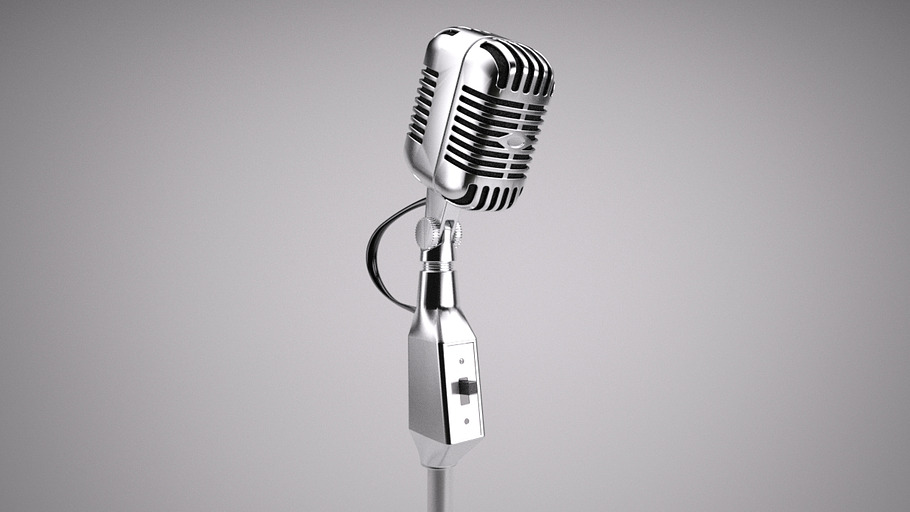 Retro Microphone on stand in Electronics - product preview 1