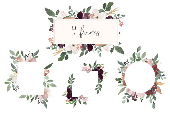 Grace - Blush & Plum Florals in Illustrations - product preview 4