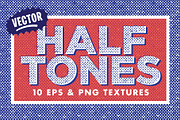 10 Vector Halftone Textures