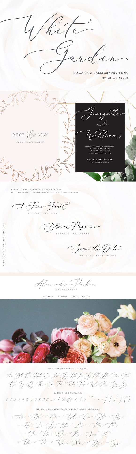 White Garden Calligraphy Logo Font in Wedding Fonts - product preview 7