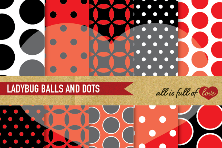 Ladybug Backgrounds Red & Black in Patterns - product preview 8