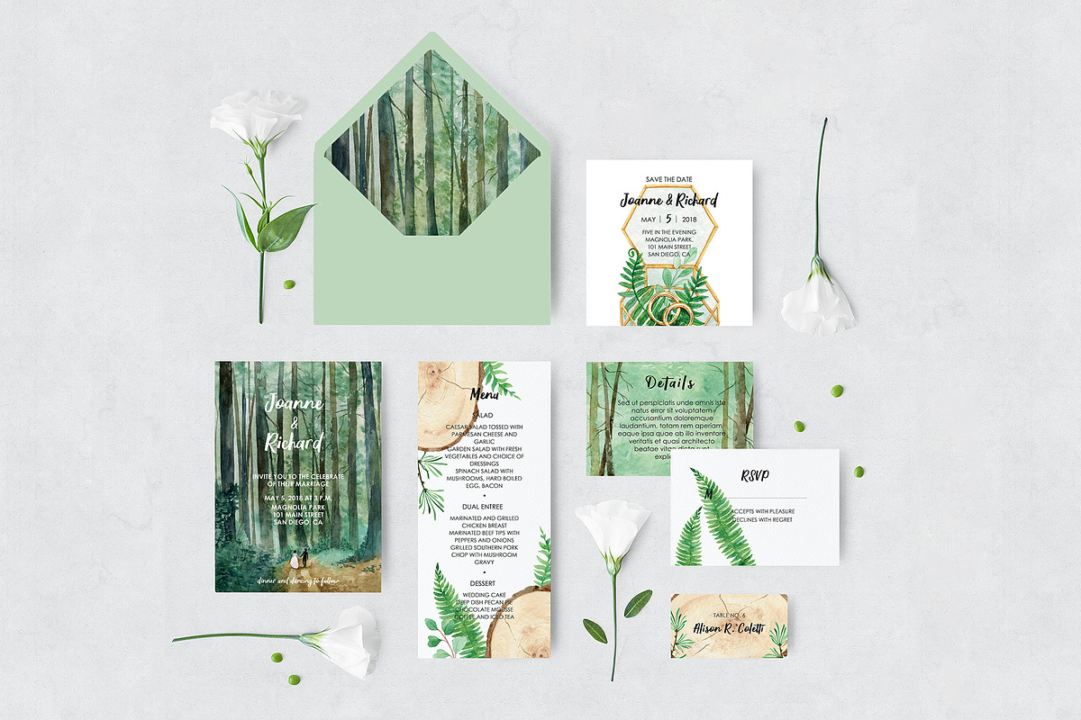 Woodland Wedding Set in Wedding Templates - product preview 8