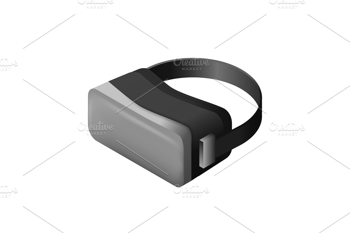 A Virtual Reality headset isometric vector illustration. Realistic VR glasses in Illustrations - product preview 8