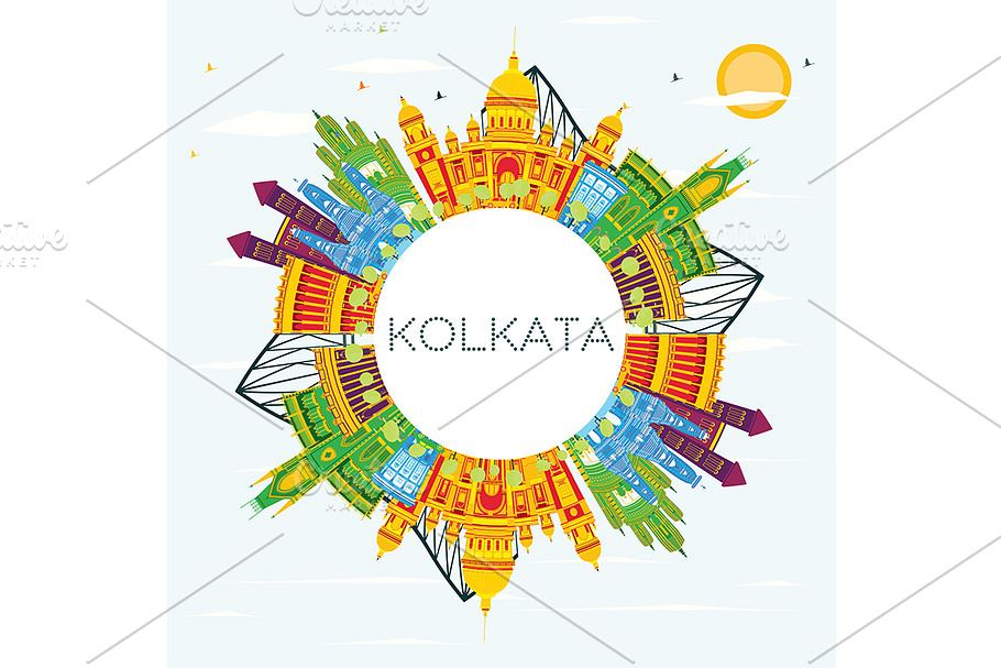 Kolkata India Skyline  in Illustrations - product preview 8