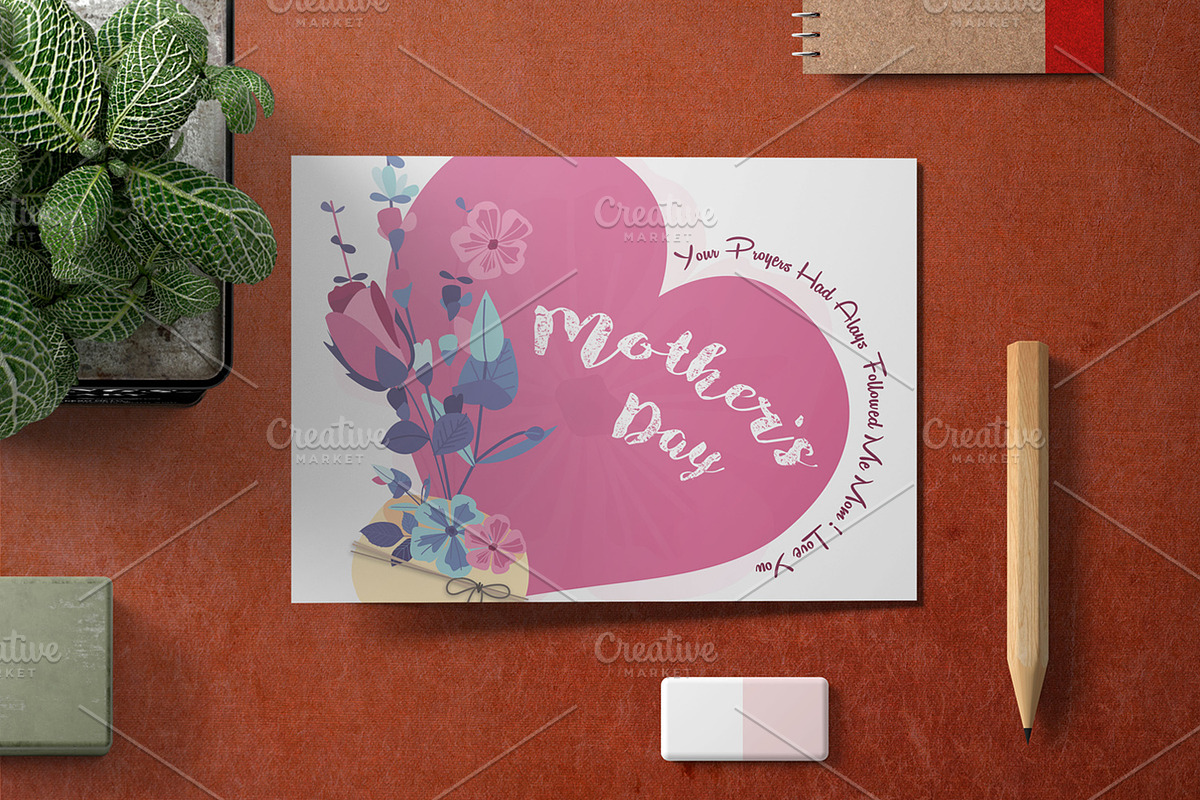 Mother's Day Card Template - V04 in Card Templates - product preview 8