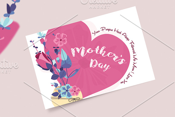 Mother's Day Card Template - V04 in Card Templates - product preview 1