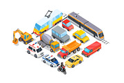 Transport Collection Poster Vector Illustration