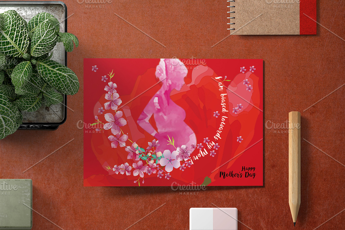 Mother's Day Card  - V05 in Card Templates - product preview 8