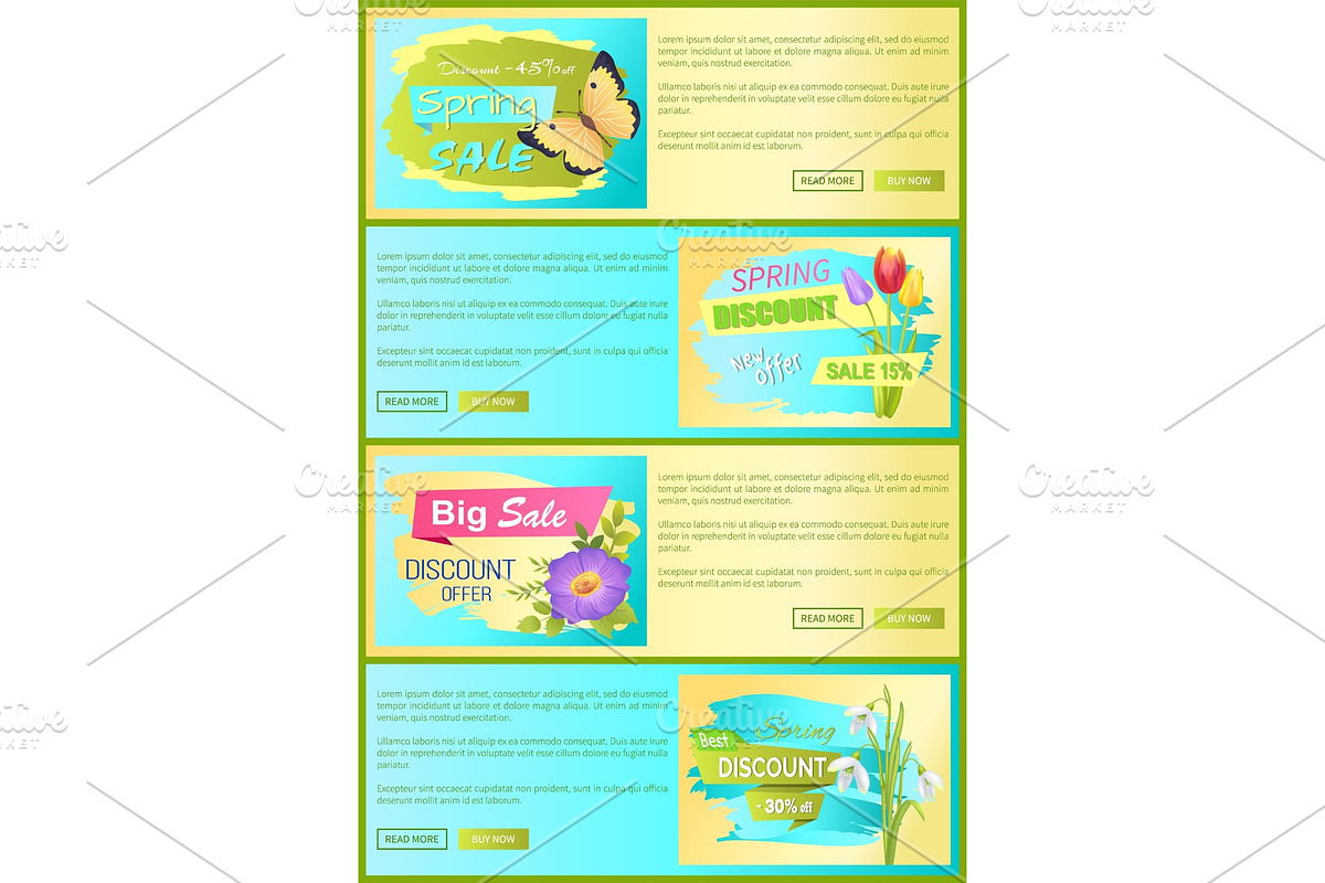 Spring Discount New Offer Set Vector Illustration in Illustrations - product preview 8