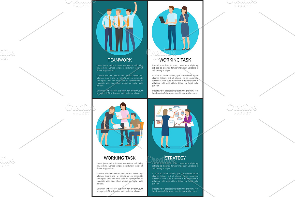 Teamwork and Working Task Vector Illustration in Illustrations - product preview 8