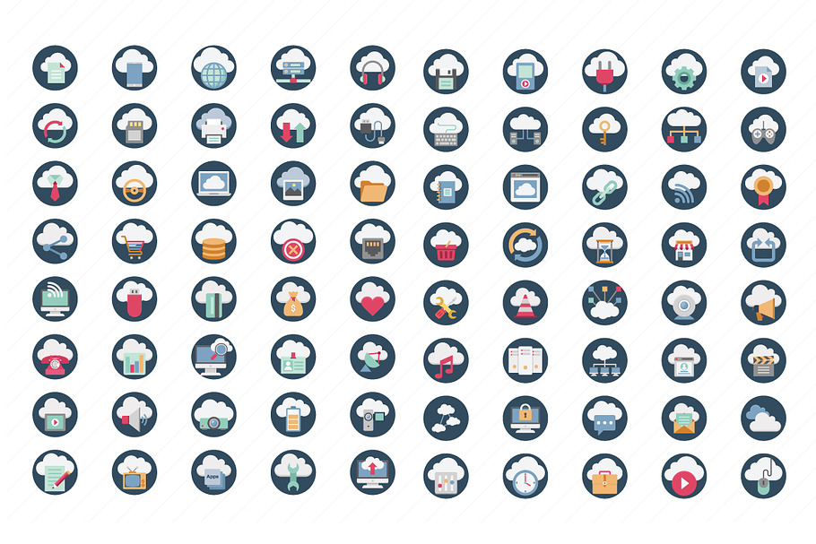 100 Cloud Computing Color Icons