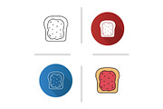 Toast with jam or butter icon