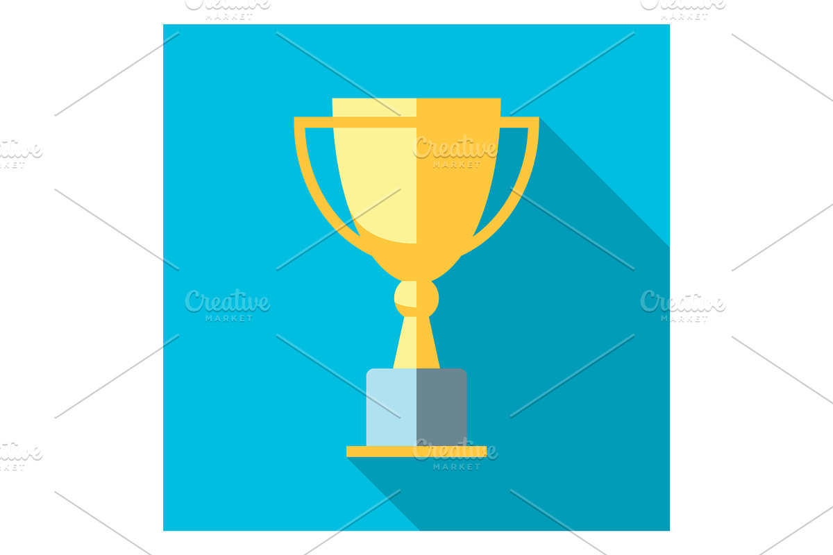 Vector winner cup. Trophy flat icon in Icons - product preview 8