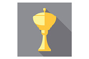Vector winner cup. Trophy flat icon