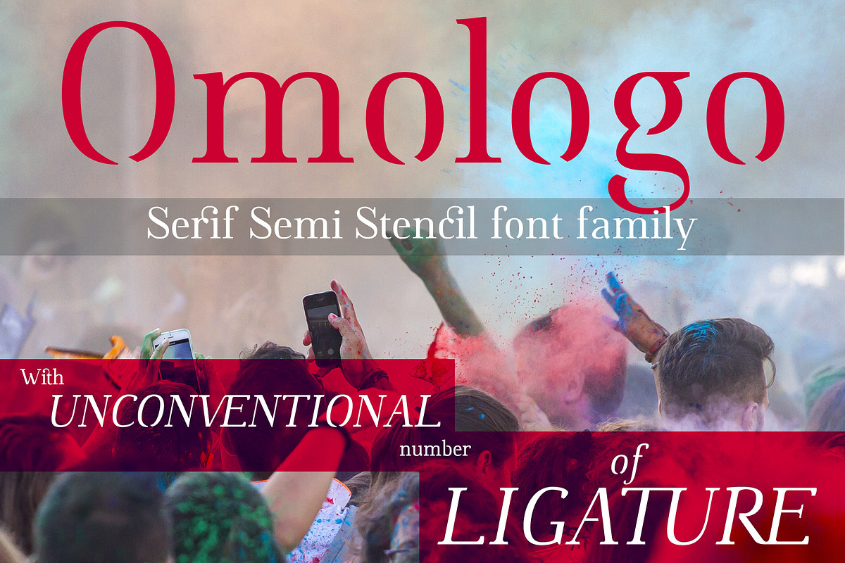 Omologo Serif Semi Stencil font in Serif Fonts - product preview 8
