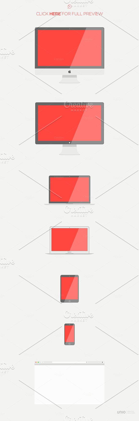 Flat Devices Bundle Mockups in Mobile & Web Mockups - product preview 2