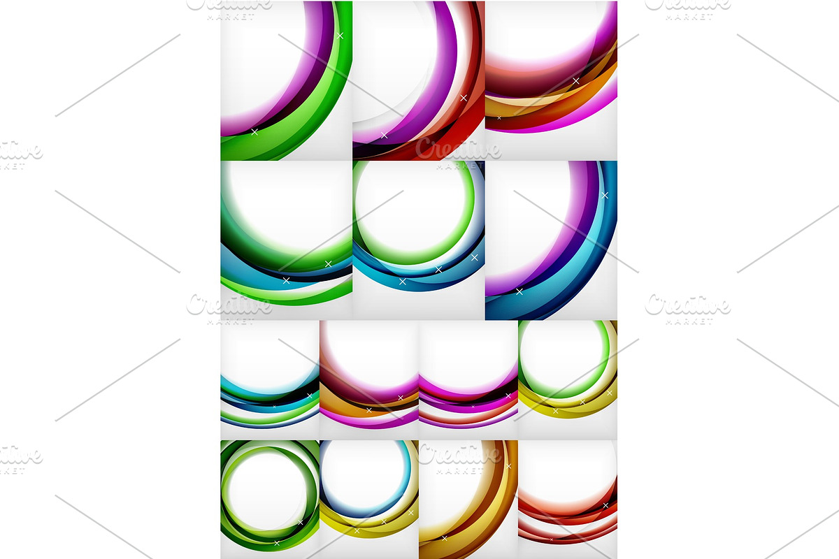 Vector set of round circle abstract backgrounds in Illustrations - product preview 8