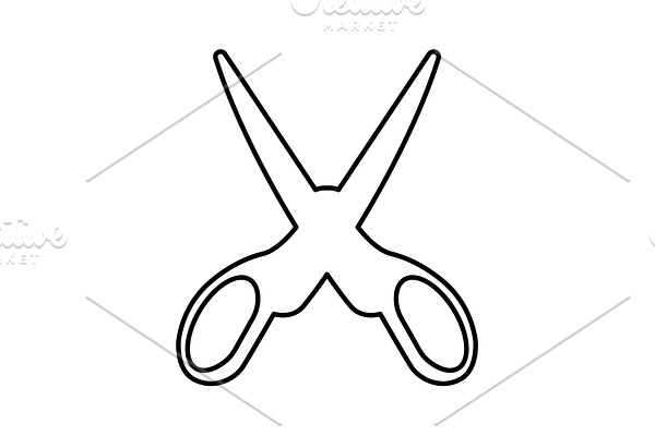 scissors line icon. vector 