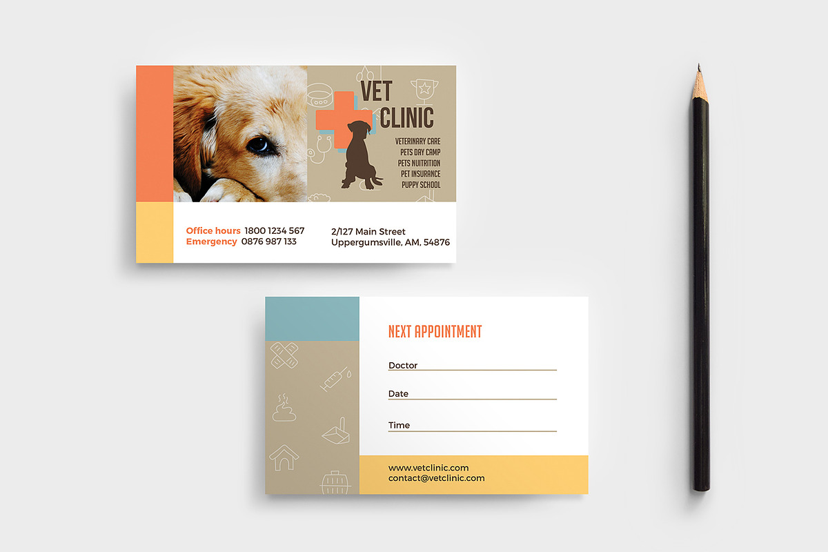 Vet Clinic Business Card Template in Business Card Templates - product preview 8