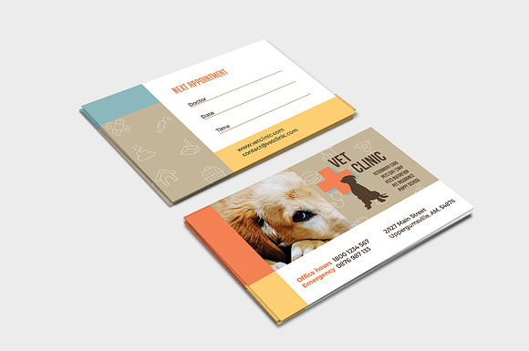 Vet Clinic Business Card Template in Business Card Templates - product preview 1