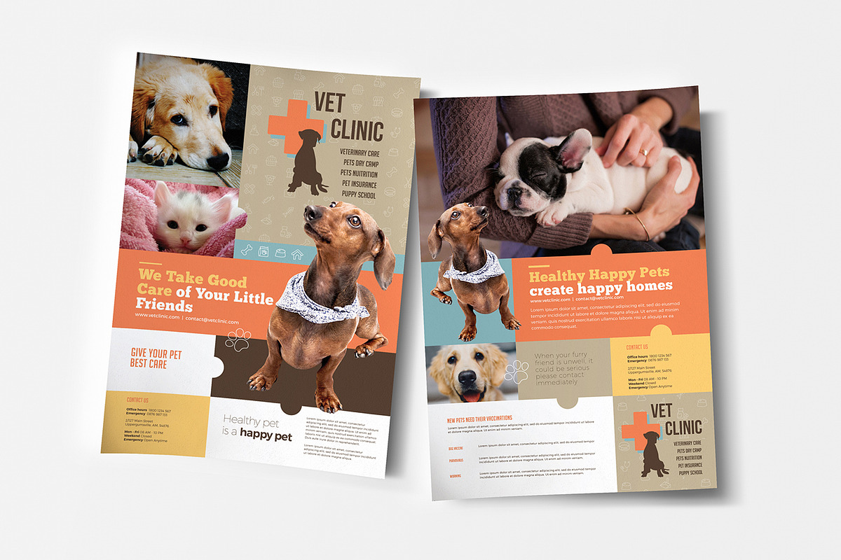 A4 Vet Clinic Poster Template in Flyer Templates - product preview 8