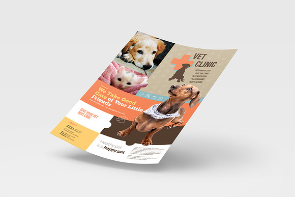 A4 Vet Clinic Poster Template in Flyer Templates - product preview 2
