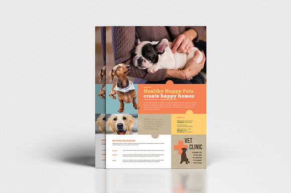 A4 Vet Clinic Poster Template in Flyer Templates - product preview 3
