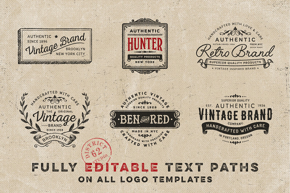 VINTAGE LOGO TEMPLATES vol. 2 in Logo Templates - product preview 1