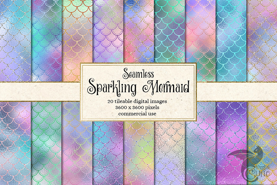 Sparkling Mermaid Scales in Patterns - product preview 8