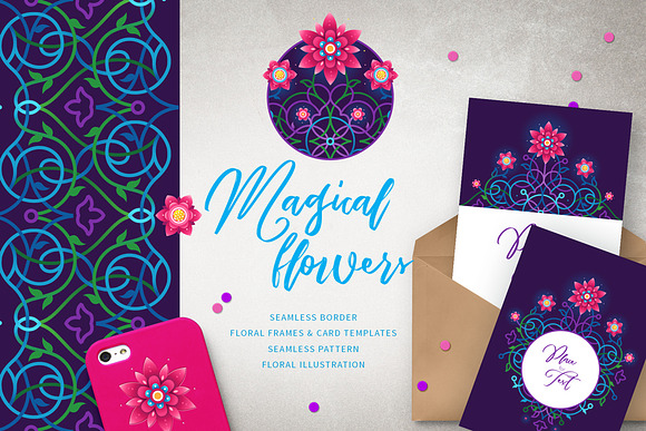 1. Vector Set of Magical Flowers in Illustrations - product preview 5