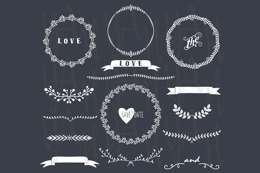 Chalkboard Laurels Collections in Illustrations - product preview 8