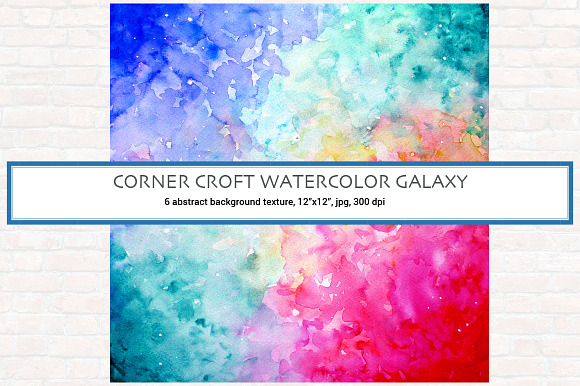 Watercolor Abstract Galaxy Clipart in Textures - product preview 3