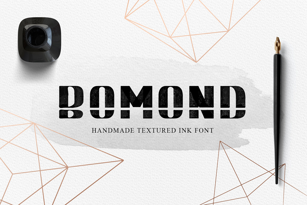 BOMOND. Textured Ink Font (SVG) in Display Fonts - product preview 8