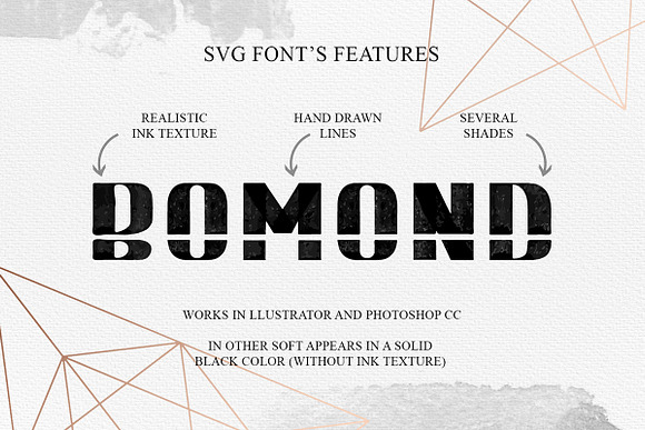 BOMOND. Textured Ink Font (SVG) in Display Fonts - product preview 5