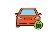 Locked car color icon