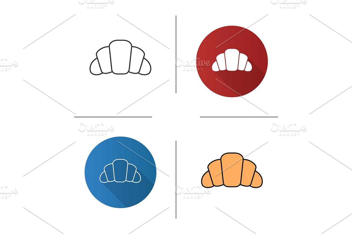 Croissant icon in Graphics - product preview 8