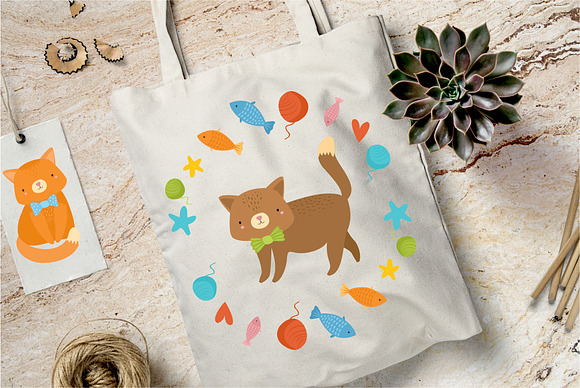 Cute cats set clip-art. Patterns in Illustrations - product preview 3