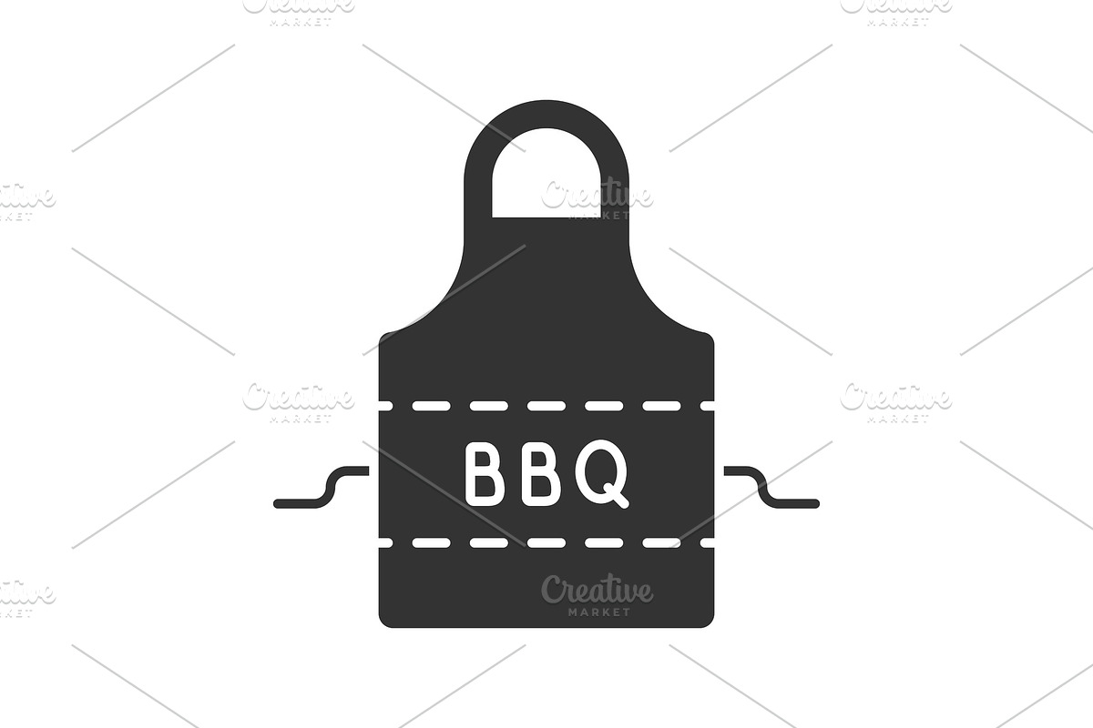 Barbecue apron glyph icon in Graphics - product preview 8