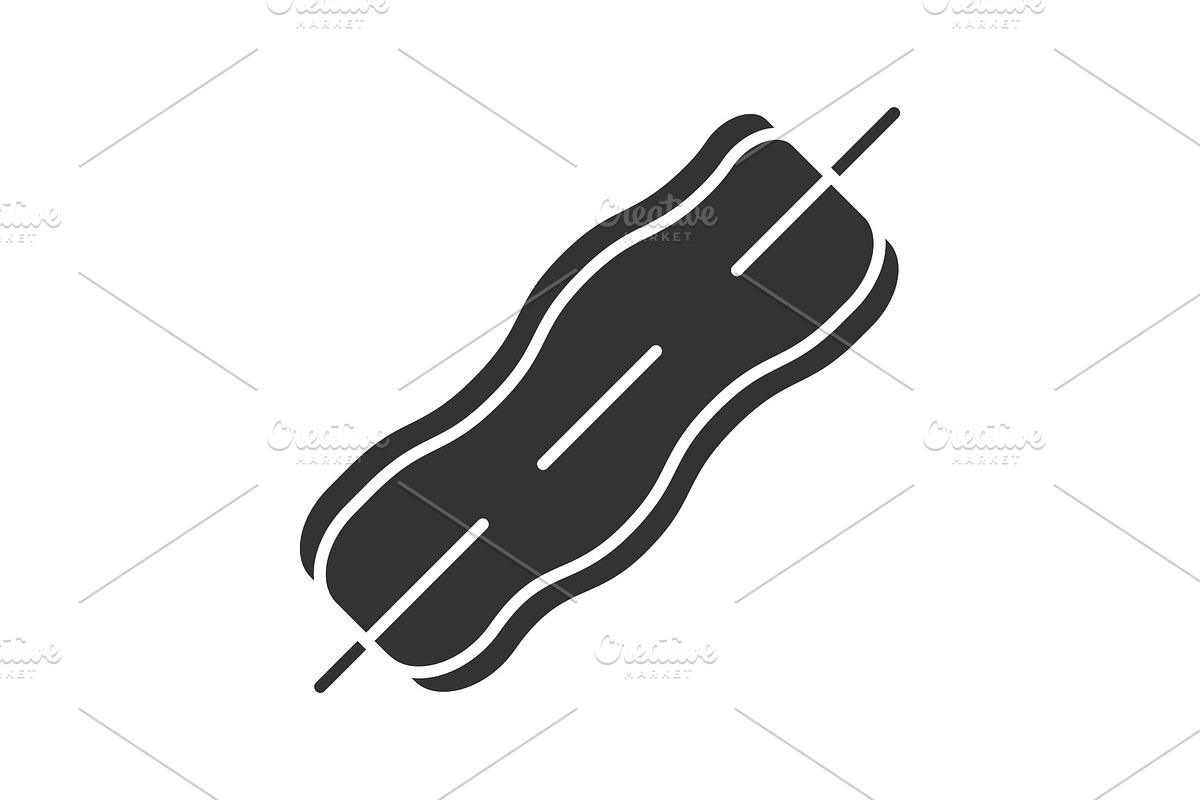 Bacon strip on skewer glyph icon in Graphics - product preview 8