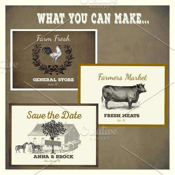 Rustic Farm Vector & PNG Elements in Illustrations - product preview 2
