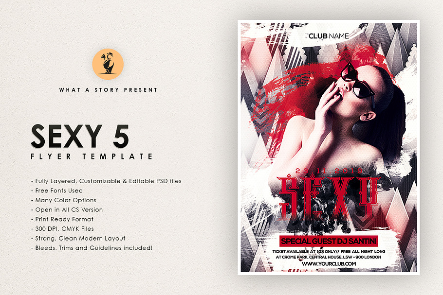 Sexy 5 in Flyer Templates - product preview 8